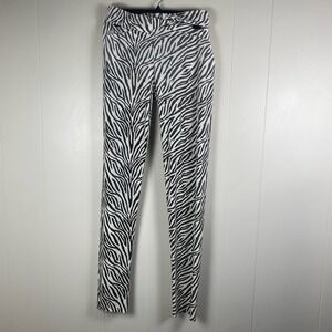 Shane Justin Zebra Print Leggings Pants Women's XL Black White Stretch‎